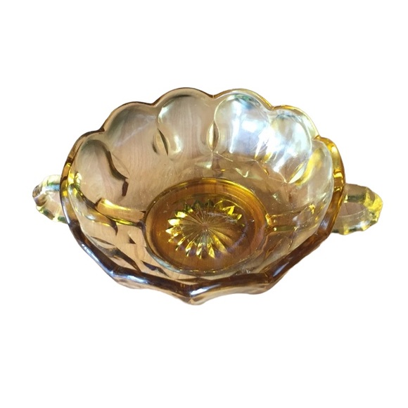 Vintage Amber Glass Candy Dish
